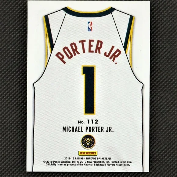 Michael Porter Jr 2018-19 Panini Threads Rookie #112 NBA Denver Nuggets Basketba - Picture 4 of 4